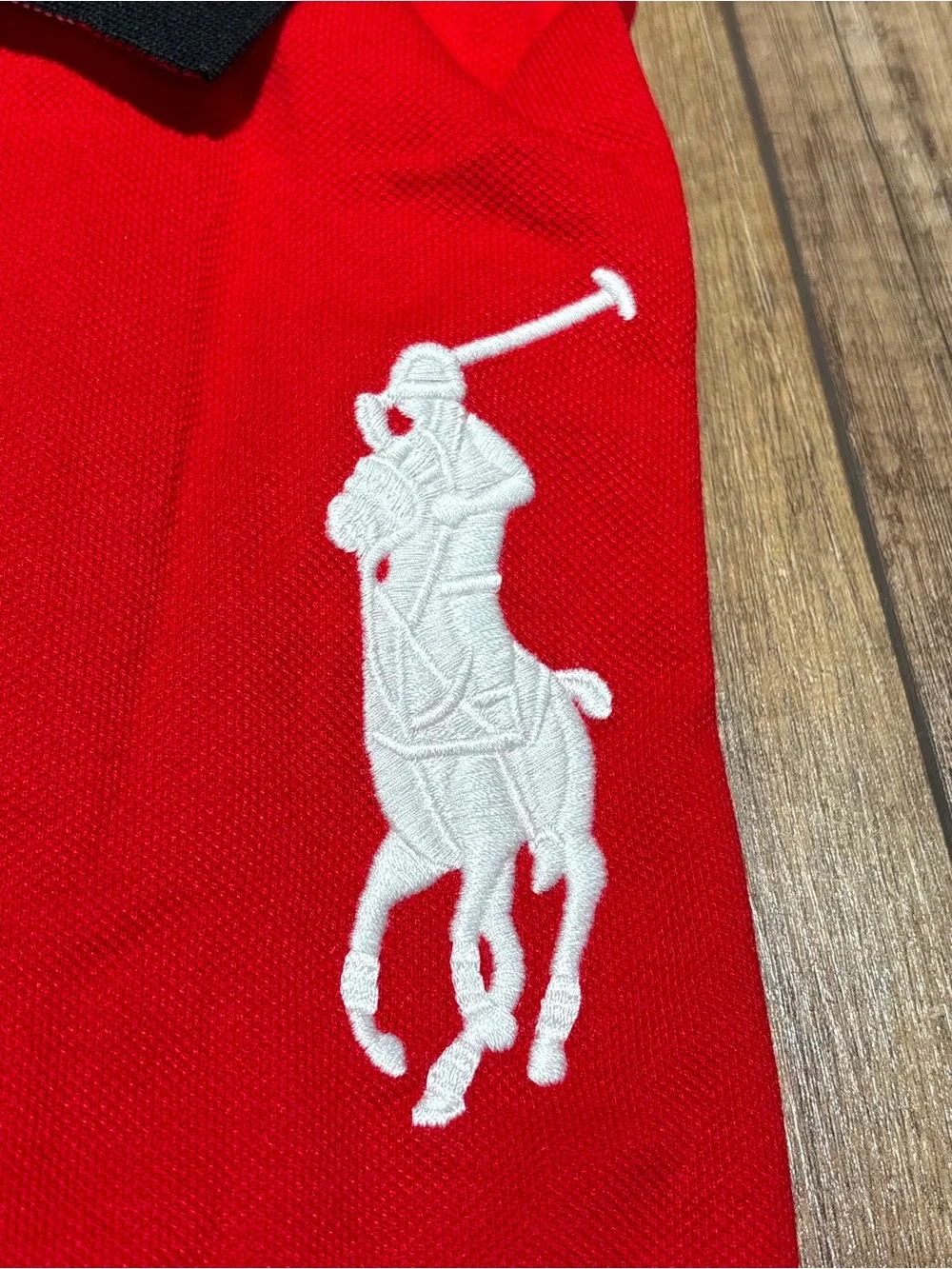 Polo Ralph Lauren Custom Slim Fit Red Milan Italy Polo Shirt Quarter Button Up